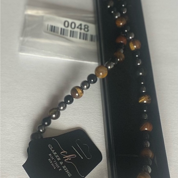 Men’s Tiger Eye Hematite Obsidian Necklace 24inches - Picture 5 of 6